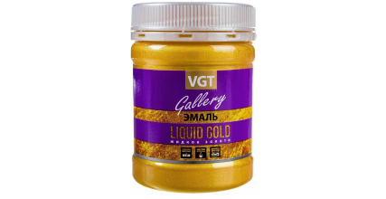 Эмаль универсальная VGT ВД-АК-1179 Liquid Gold перламутровая, 0,23 кг, жидкое золото, серебро, медь